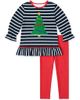 Florence Eiseman Florence Eiseman Stripe Knit Tunic Set with Christmas Tree - 1