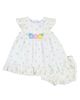 Florence Eiseman Florence Eiseman Textured Lawn Floral Printed Dress With Flowers and Bloomer - 1