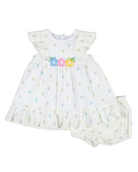 Florence Eiseman Florence Eiseman Textured Lawn Floral Printed Dress With Flowers and Bloomer
