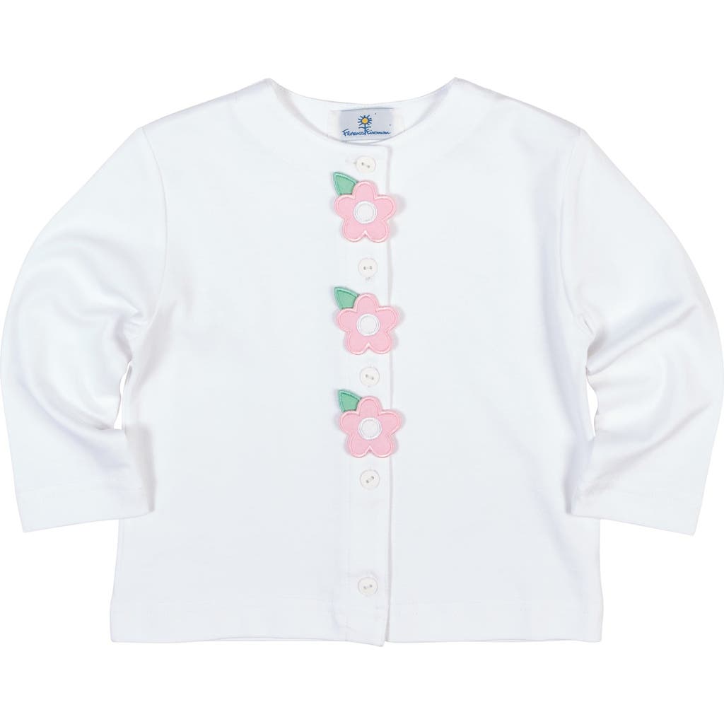 Florence Eiseman Florence Eiseman White Knit Cardigan With Flowers 