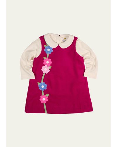 Florence Eiseman Girl's Collared Shirt & Corduroy Dress Set