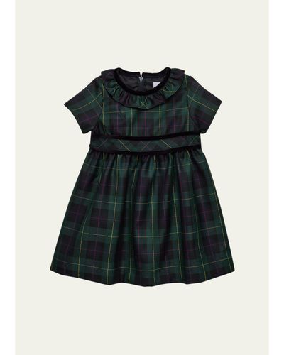 Florence Eiseman Girl's Neck-Ruffle Plaid Dress
