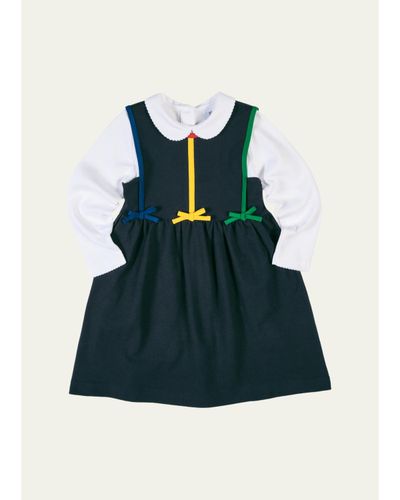 Florence Eiseman Girl's Pique Knit Dress & Shirt Set