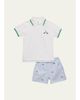 Florence Eiseman Kid's Golf Tipped Polo Shirt & Embroidered Shorts Set - 1