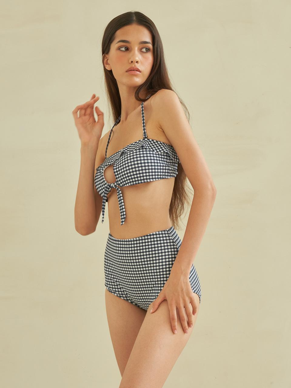 florida ticket Front-Slit Bikini Brief - Check