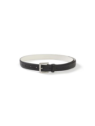 FLOWOOM Classic Premium Leather Square Buckle Belt [Black]