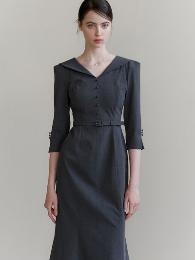 FLOWOOM Classic Sailor Collar Dress