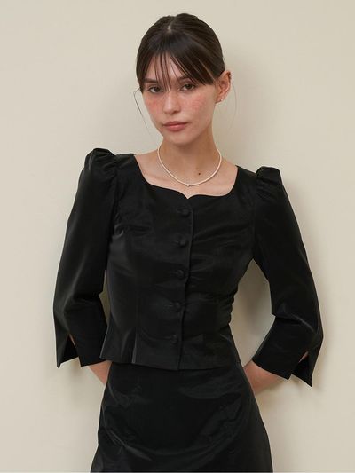 FLOWOOM Glossy Puff Blouse