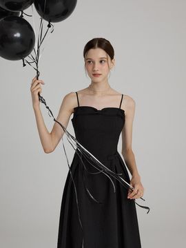 FLOWOOM Hepburn Ribbon Bustier Dress (2color)