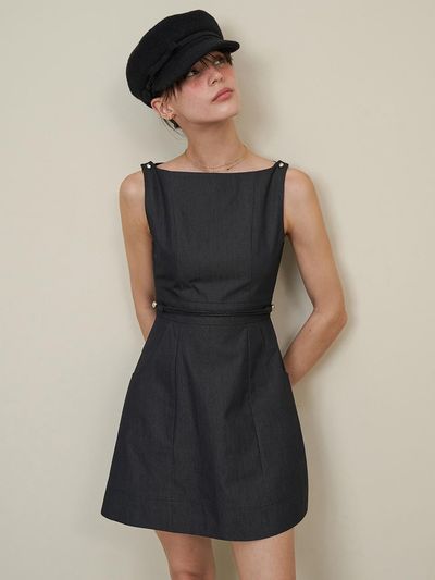FLOWOOM Knot Belt Mini Dress - 2 Color