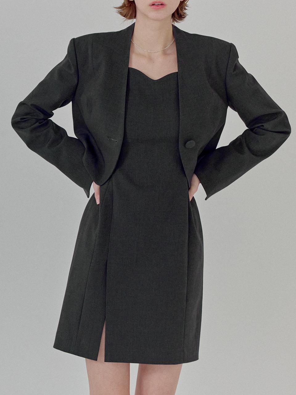 FLOWOOM One Button Cropped Jacket - 3colors