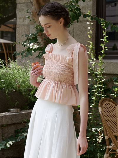 FLOWOOM Ribbon Smocked Top - 4 Colors