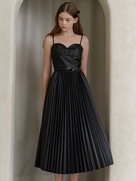 FLOWOOM Rome Pleats Bustier Dress_Black