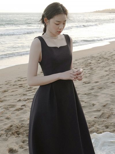 FLOWOOM Rose Vine Bustier Long Dress_Black