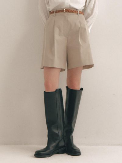 FLOWOOM Semi A-line Cotton Blend Half Pants