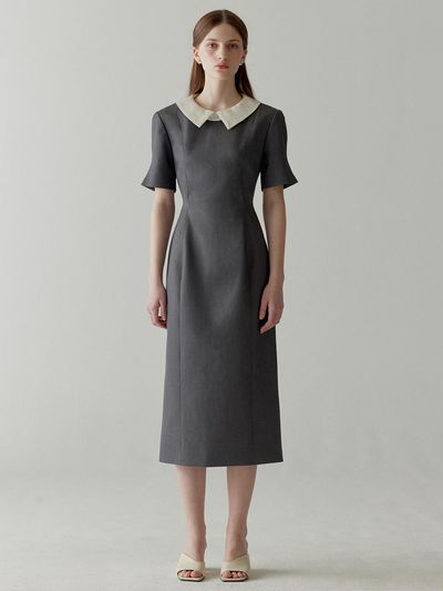 FLOWOOM Silk Collared Dress - 2colors
