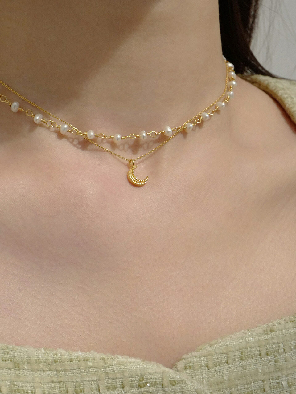 FLOWOOM The Moon Necklace_ 2 Colors
