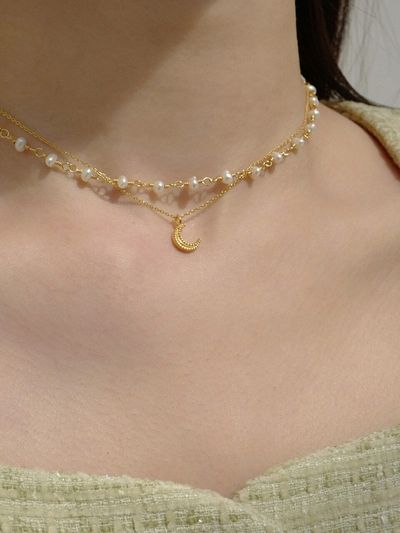 FLOWOOM The Moon Necklace_ 2 Colors