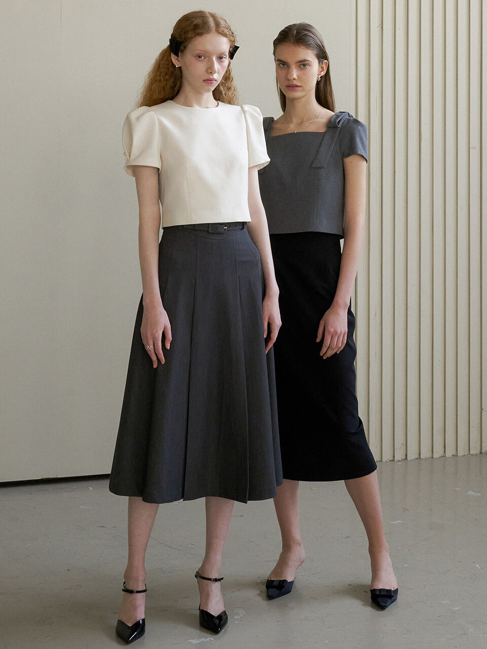 FLOWOOM Wave Pleats Skirt_2 Colors