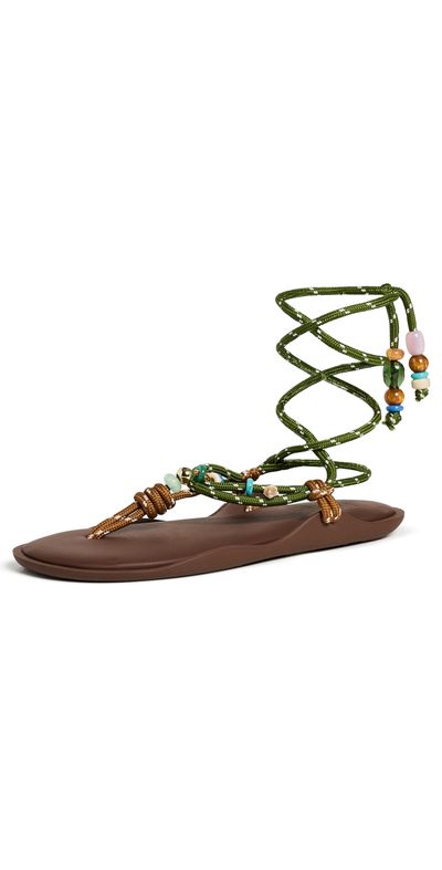 Flòwze Flòwze Flòwze x Collanine Colorate Flo Twin Sandals Brown/Military Green