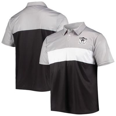 FOCO Men's FOCO Silver/Black Las Vegas Raiders Retro Colorblock Polo