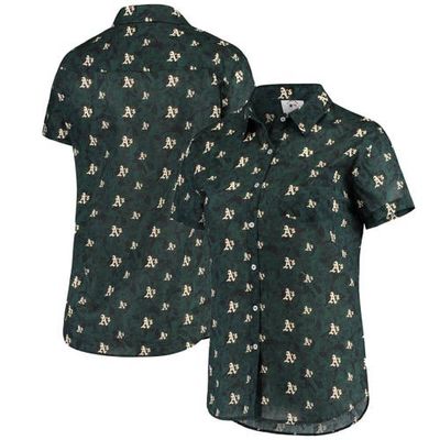 FOCO Women's FOCO Green Oakland Athletics Floral Button Up Shirt 
