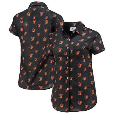 FOCO Women's FOCO Orange Baltimore Orioles Floral Button Up Shirt