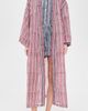 Folkloore Folkloore Dressing Gown Burgundy With Blue Piping One - 2