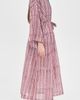 Folkloore Folkloore Dressing Gown Burgundy With Blue Piping One - 4