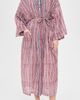 Folkloore Folkloore Dressing Gown Burgundy With Blue Piping One - 5