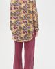 Folkloore Folkloore Long Pajama Set Purple & Burgundy Flowers - 3