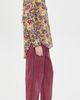 Folkloore Folkloore Long Pajama Set Purple & Burgundy Flowers - 4