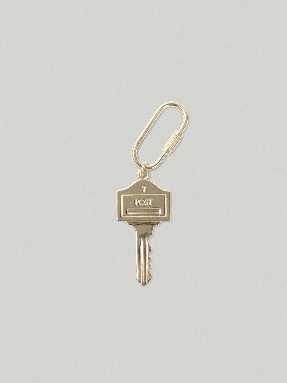 FOLNUA 14k Gold Plated Brass Mini Post Key Ring [GOLD]