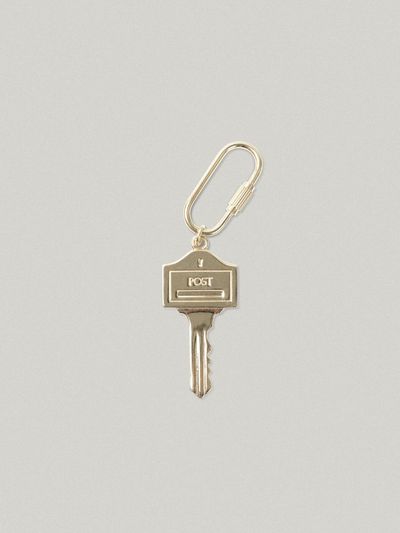 FOLNUA 14k Gold Plated Brass Mini Post Key Ring [GOLD]