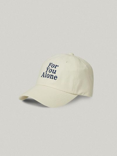 FOLNUA Bio-washed Cotton Embroidered Slogan Ball Cap [CREAM]