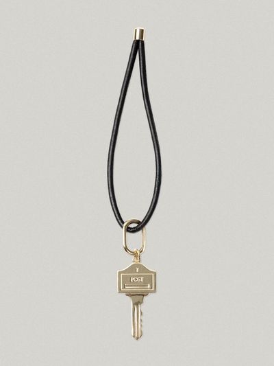 FOLNUA Brass Lambskin Mini Post Bag Key Ring [Gold]