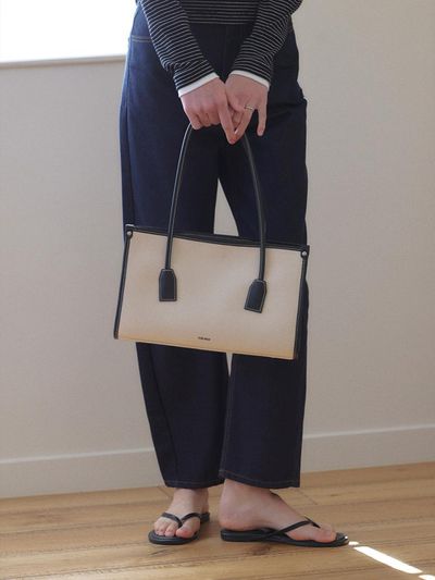 FOLNUA Canvas Leather Water-resistant Boston Bag