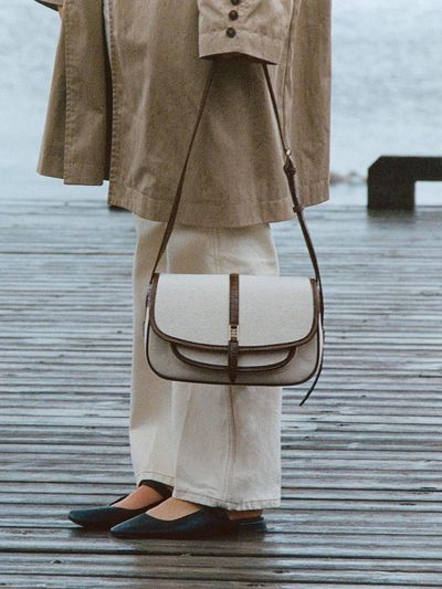 FOLNUA Classic Logo Mini Compact Canvas Bag [Brown]