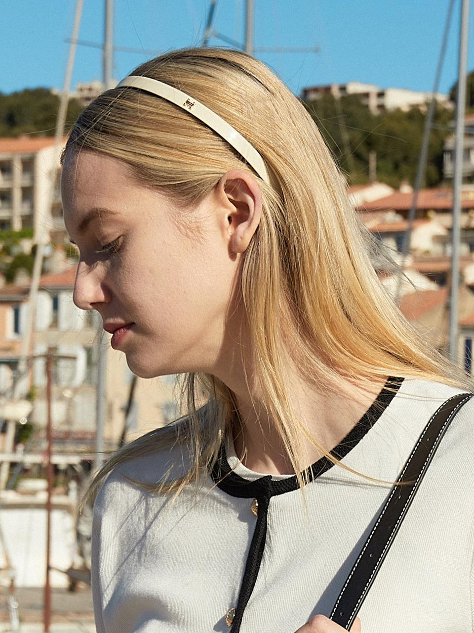 FOLNUA Clover Celluloid Gold-plated Hair Band [IVORY]