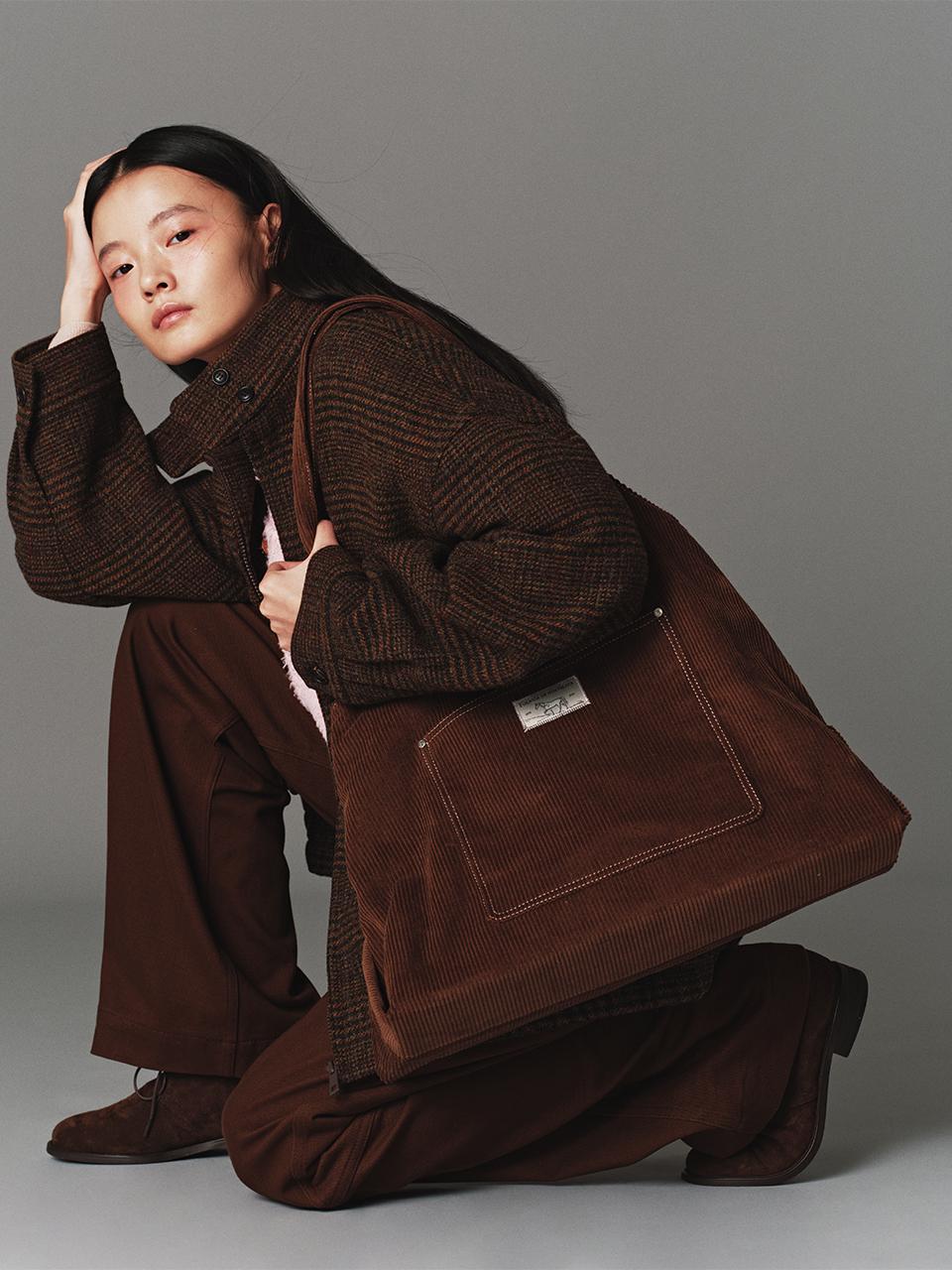 FOLNUA Corduroy Spacious Lightweight Shoulder Bag