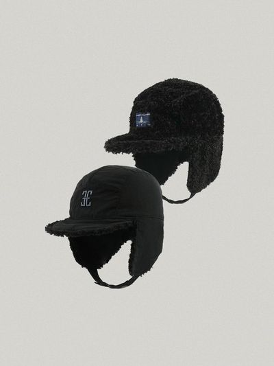 FOLNUA Reversible Teddy Adjustable Earflap Cap [BLACK]