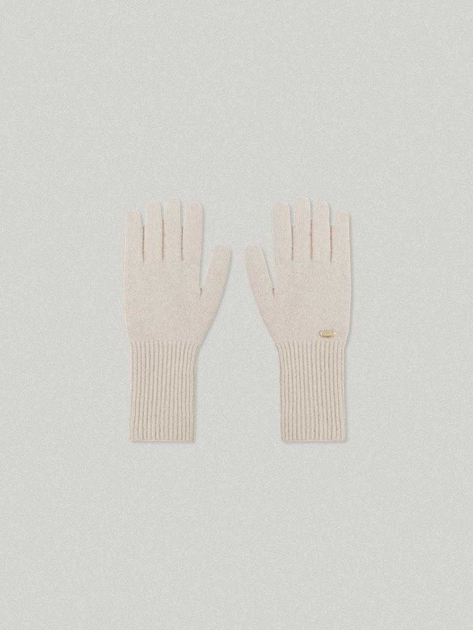 FOLNUA Round Logo Metal Accent Gloves [beige]