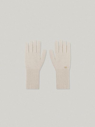 FOLNUA Round Logo Metal Accent Gloves [beige]