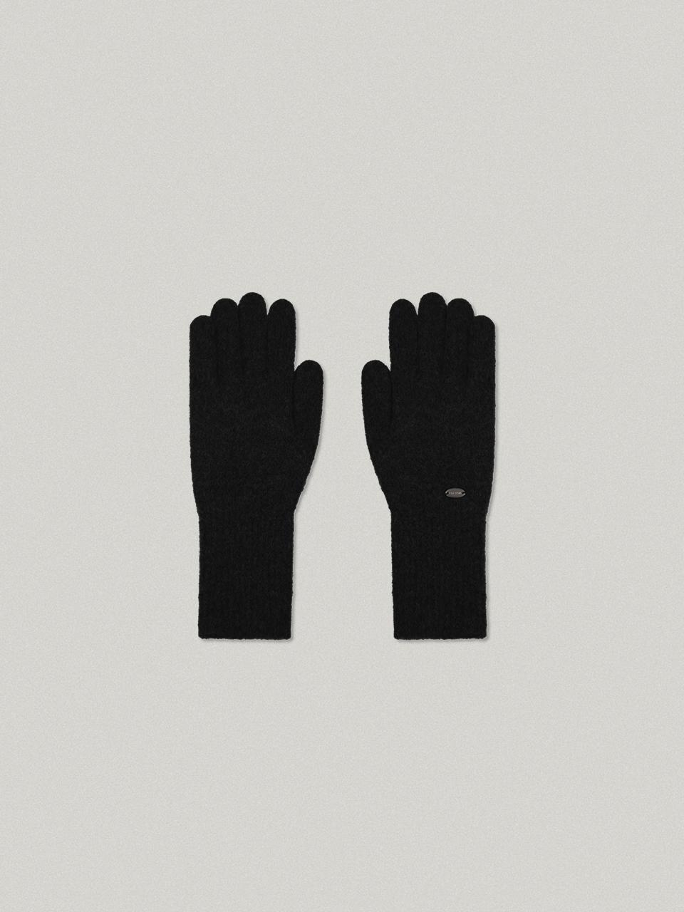 FOLNUA Round Logo Metal Decorated Practical Gloves [BLACK]