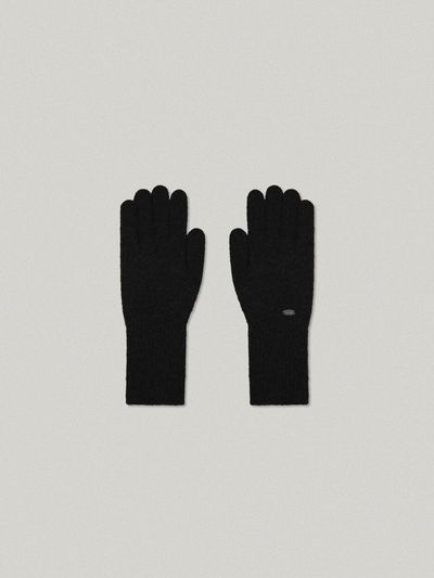 FOLNUA Round Logo Metal Decorated Practical Gloves [BLACK]