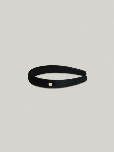 FOLNUA Square Logo Velvet 2CM Hairband [BLACK]