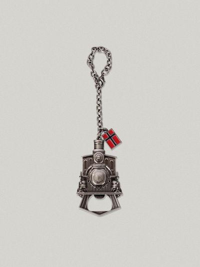 FOLNUA Train Motif Brass Metal Opener Keyring [SILVER]