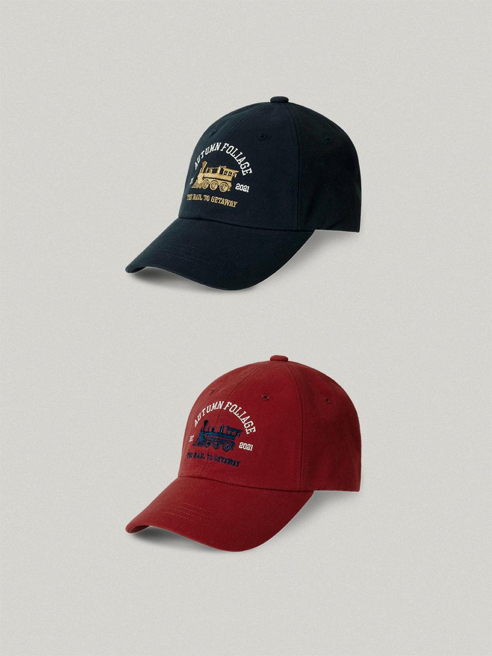FOLNUA Vintage Cotton Adjustable Ball Cap [NAVY/RED]