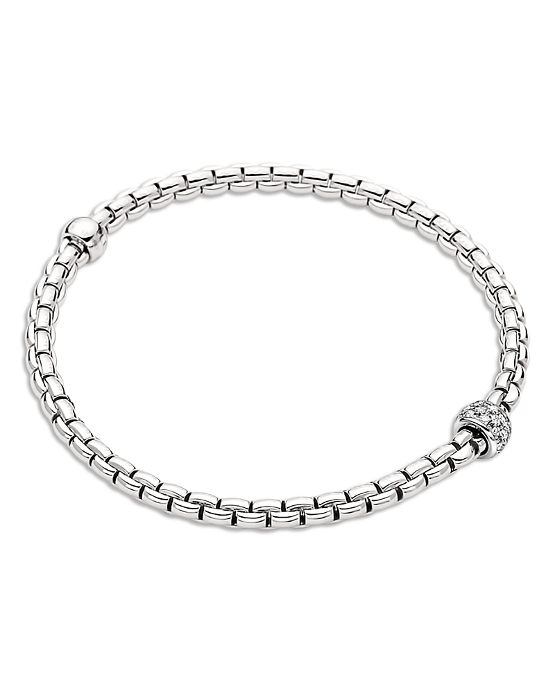 Fope Fope 18K White Gold Eka Diamond Pave Rondelle Flex'it Bracelet