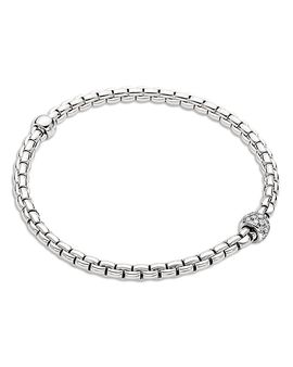 Fope Fope 18K White Gold Eka Diamond Pave Rondelle Flex'it Bracelet